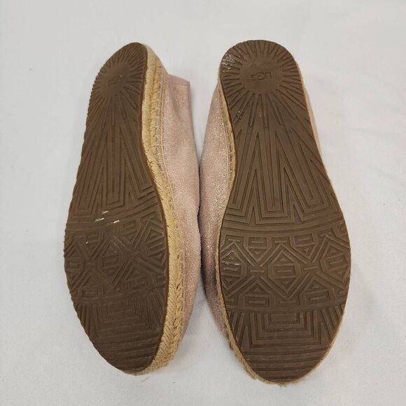 UGG Australia Women Sandrinne II Gold Metallic Slip On Espadrille Size 6.5 - Picture 5 of 6